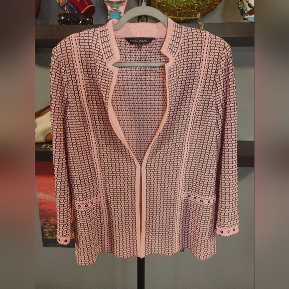 Ming Wang Jackets & Blazers - Ming Wang Women's Pink Jacket/Cardigan, Size Small
